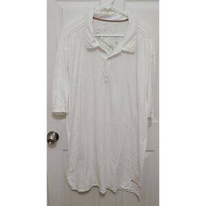 Margaritaville Mens Short Sleeve Polo Shirt 100% Cotton Solid White‎ Sz 2XL Tall